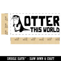 Otter Out of This World Teacher Student School Self-Inking Portable Pocket Stamp 1-1/2" Ink Stamper