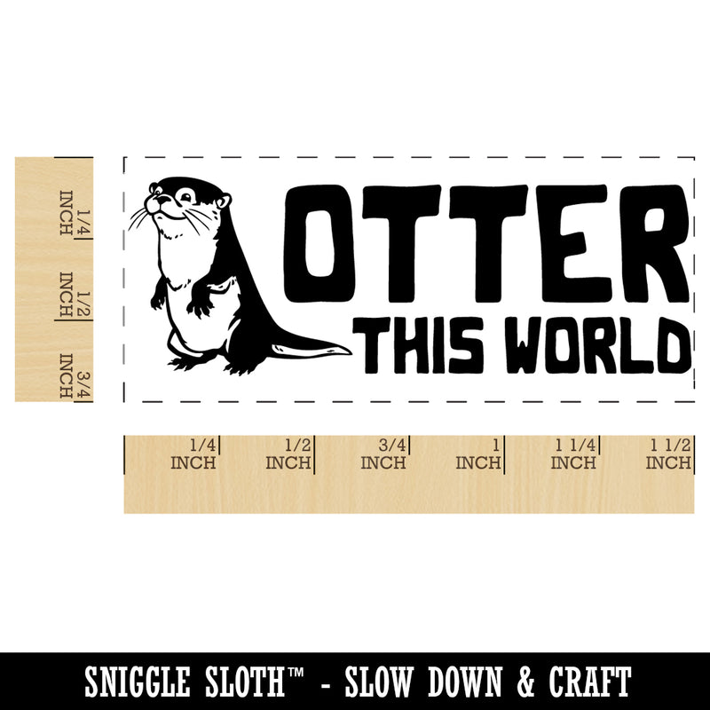 Otter Out of This World Teacher Student School Self-Inking Portable Pocket Stamp 1-1/2" Ink Stamper