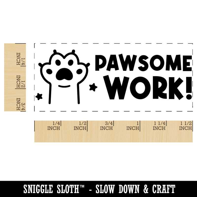 Pawsome Awesome Work Cat Paw Teacher Student School Self-Inking Portable Pocket Stamp 1-1/2" Ink Stamper