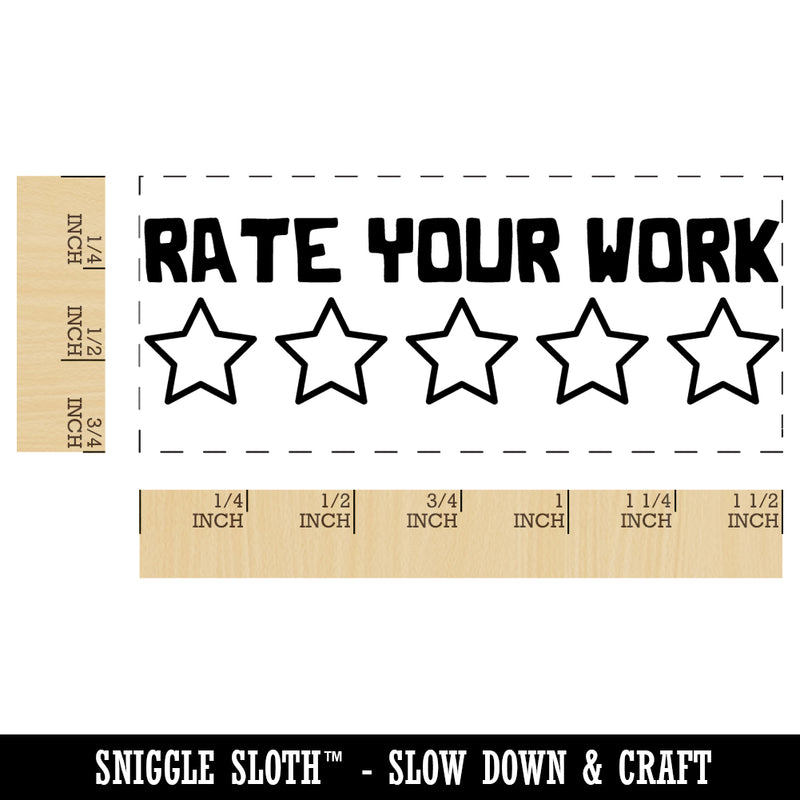 Rate Your Work Blank Stars Teacher Student School Self-Inking Portable Pocket Stamp 1-1/2" Ink Stamper