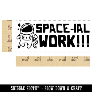 Space-ial Special Work Astronaut Teacher Student School Self-Inking Portable Pocket Stamp 1-1/2" Ink Stamper