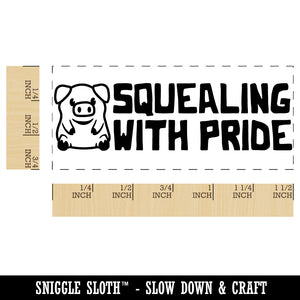 Squealing with Pride Pig Teacher Student School Self-Inking Portable Pocket Stamp 1-1/2" Ink Stamper