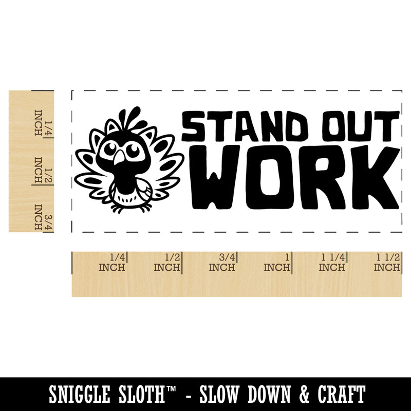 Stand Out Work Peacock Teacher Student School Self-Inking Portable Pocket Stamp 1-1/2" Ink Stamper