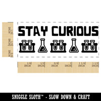 Stay Curious Science Beakers Teacher Student School Self-Inking Portable Pocket Stamp 1-1/2" Ink Stamper