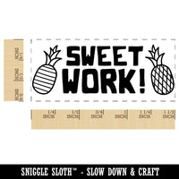 Sweet Work Pineapples Teacher Student School Self-Inking Portable Pocket Stamp 1-1/2" Ink Stamper