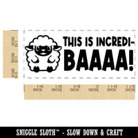 This is Incredi-baaaa Incredible Sheep Lamb Teacher Student School Self-Inking Portable Pocket Stamp 1-1/2" Ink Stamper