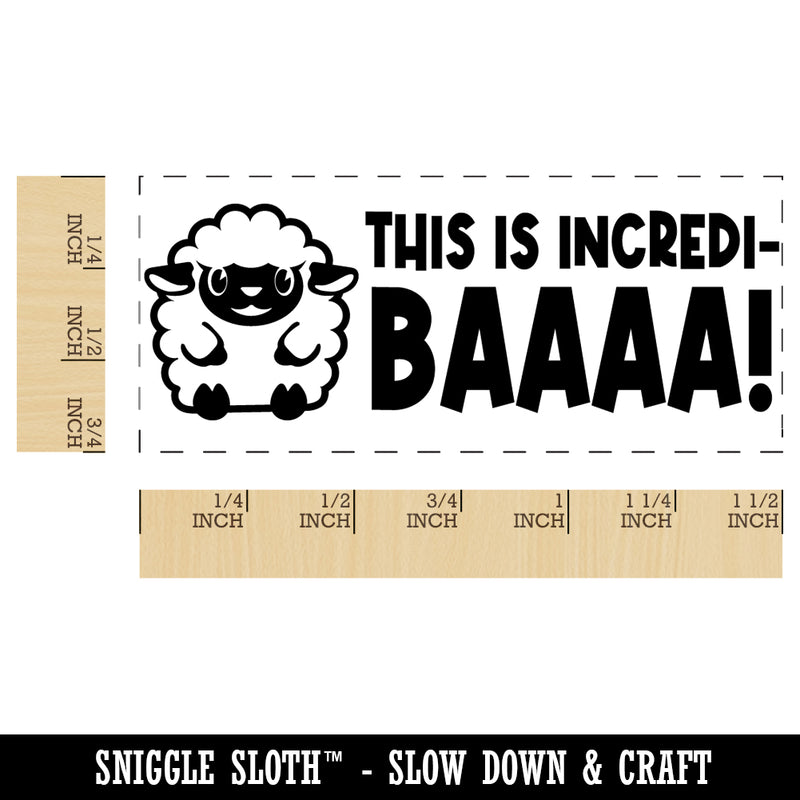 This is Incredi-baaaa Incredible Sheep Lamb Teacher Student School Self-Inking Portable Pocket Stamp 1-1/2" Ink Stamper