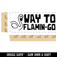 Way to Flamin-go Go Flamingo Teacher Student School Self-Inking Portable Pocket Stamp 1-1/2" Ink Stamper