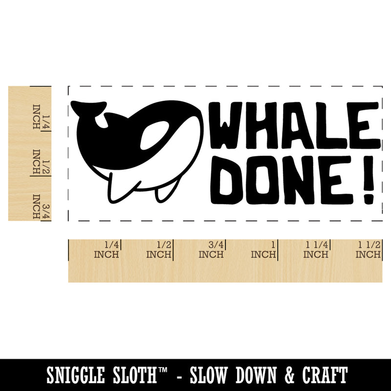Well Done Killer Whale Teacher Student School Self-Inking Portable Pocket Stamp 1-1/2" Ink Stamper