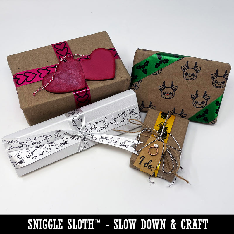 Sloths Hanging Around Border Satin Ribbon for Bows Gift Wrapping - 1" - 3 Yards