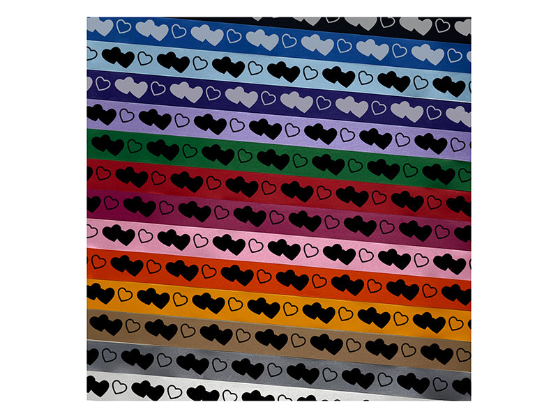 Double Heart Symbol Satin Ribbon for Bows Gift Wrapping DIY Craft Projects - 1" - 3 Yards