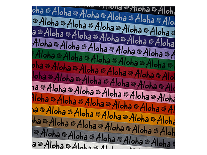 Aloha Fun Text Satin Ribbon for Bows Gift Wrapping DIY Craft Projects - 1" - 3 Yards