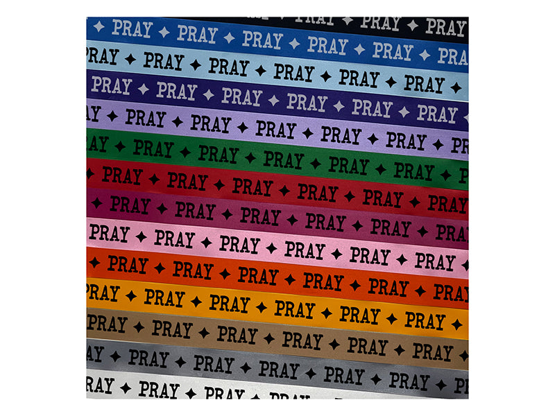 Pray Fun Text Satin Ribbon for Bows Gift Wrapping DIY Craft Projects - 1" - 3 Yards