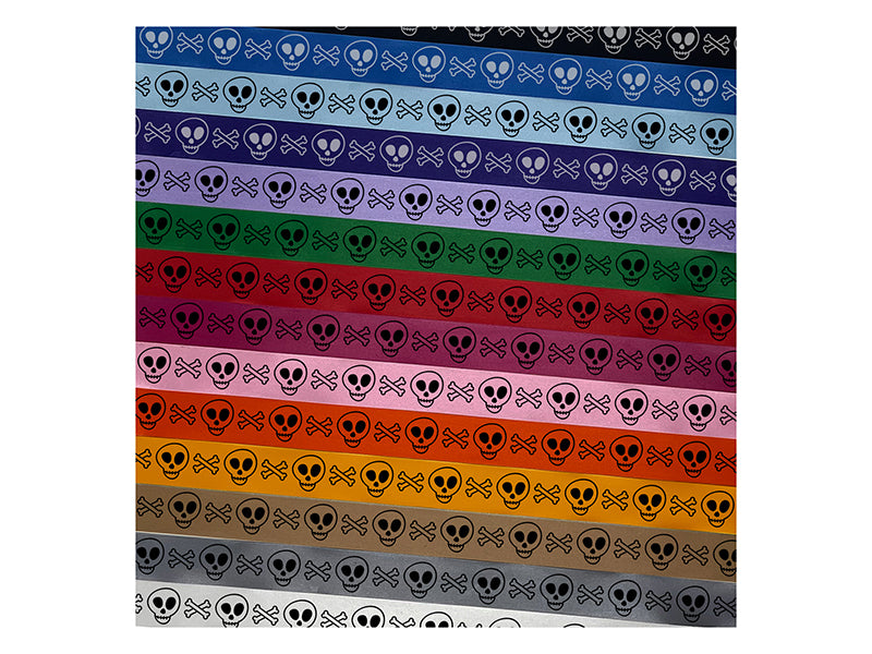 Skull Doodle Satin Ribbon for Bows Gift Wrapping DIY Craft Projects - 1" - 3 Yards
