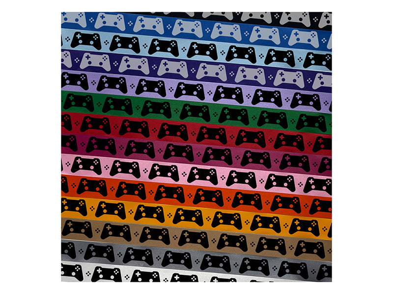 Video Game Controller Icon Satin Ribbon for Bows Gift Wrapping DIY Craft Projects - 1" - 3 Yards