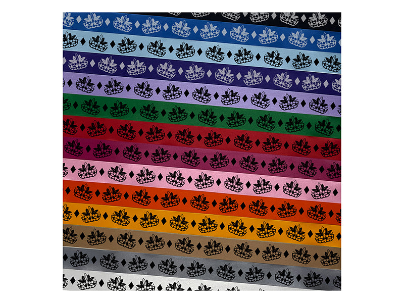 Mardi Gras Venetian Masquerade Mask Satin Ribbon for Bows Gift Wrapping DIY Craft Projects - 1" - 3 Yards