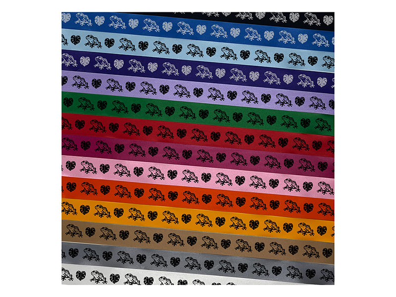 Spotted Poison Dart Frog Satin Ribbon for Bows Gift Wrapping DIY Craft Projects - 1" - 3 Yards