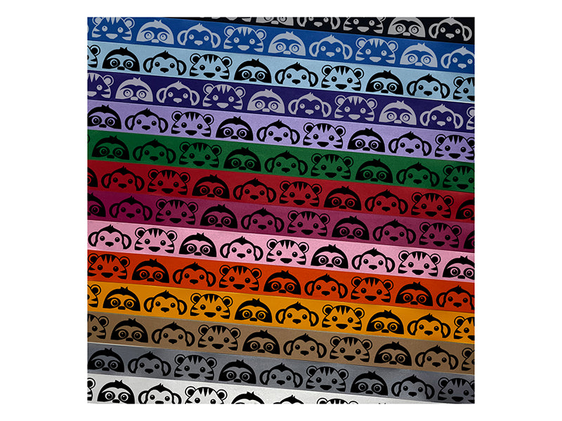 Peeking Zoo Animals Sloth Monkey Tiger Satin Ribbon for Bows Gift Wrapping - 1" - 3 Yards