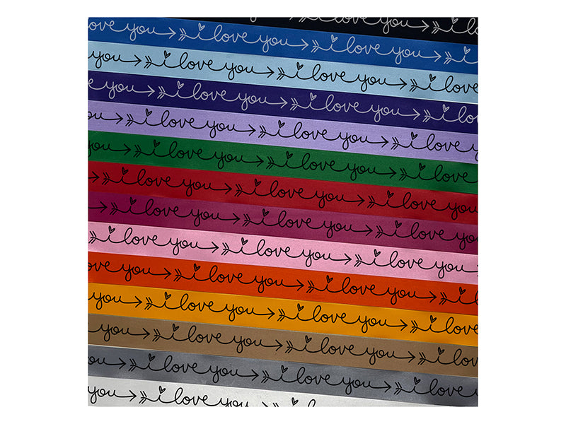 Adorable Handwritten Script I Love You Arrow Satin Ribbon for Bows Gift Wrapping - 1" - 3 Yards
