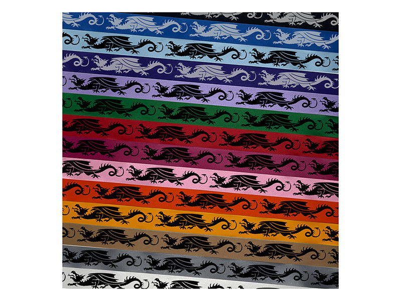 European Style Heraldic Winged Dragon Wyvern Satin Ribbon for Bows Gift Wrapping - 1" - 3 Yards