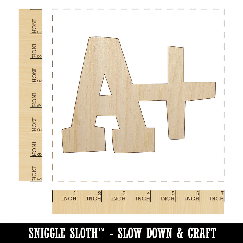A Plus Grade School Unfinished Wood Shape Piece Cutout for DIY Craft Projects