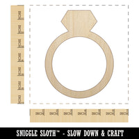 Diamond Ring Wedding Engagement Silhouette Unfinished Wood Shape Piece Cutout for DIY Craft Projects
