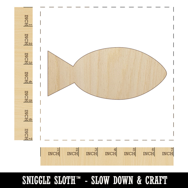 Fish Solid Unfinished Wood Shape Piece Cutout for DIY Craft Projects