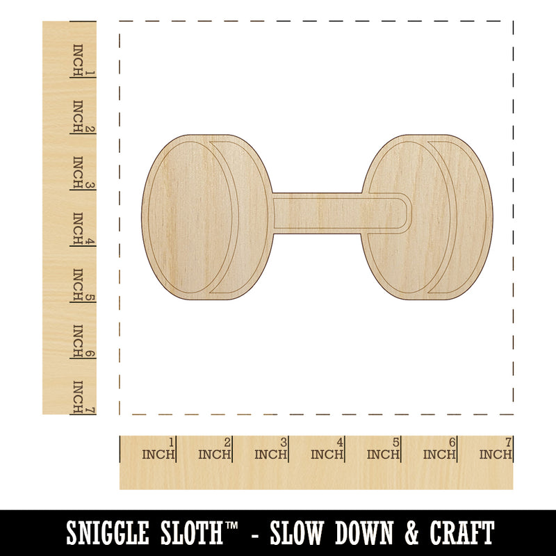 Dumbbell Gym Workout Exercise Unfinished Wood Shape Piece Cutout for DIY Craft Projects
