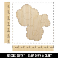 Flower Trio Unfinished Wood Shape Piece Cutout for DIY Craft Projects