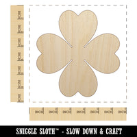 Four Leaf Clover Lucky Solid Unfinished Wood Shape Piece Cutout for DIY Craft Projects
