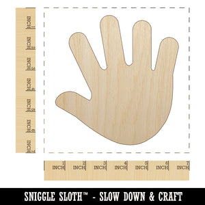 Handprint Solid Unfinished Wood Shape Piece Cutout for DIY Craft Projects