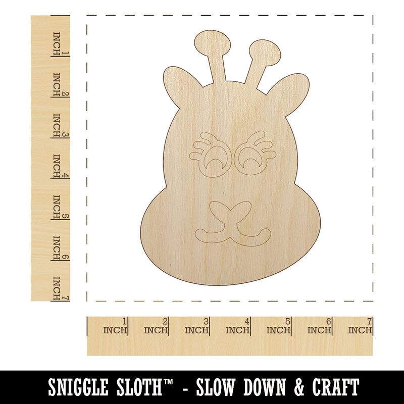 Cute Giraffe Face Unfinished Wood Shape Piece Cutout for DIY Craft Projects