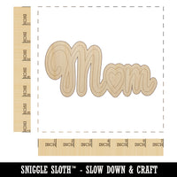 Mom with Heart Unfinished Wood Shape Piece Cutout for DIY Craft Projects