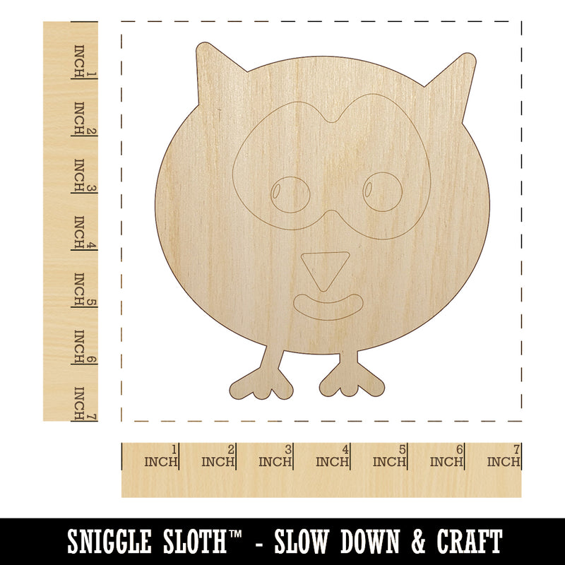 Owl Doodle Unfinished Wood Shape Piece Cutout for DIY Craft Projects