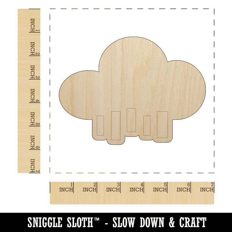 Rain Cloud Solid Unfinished Wood Shape Piece Cutout for DIY Craft Projects