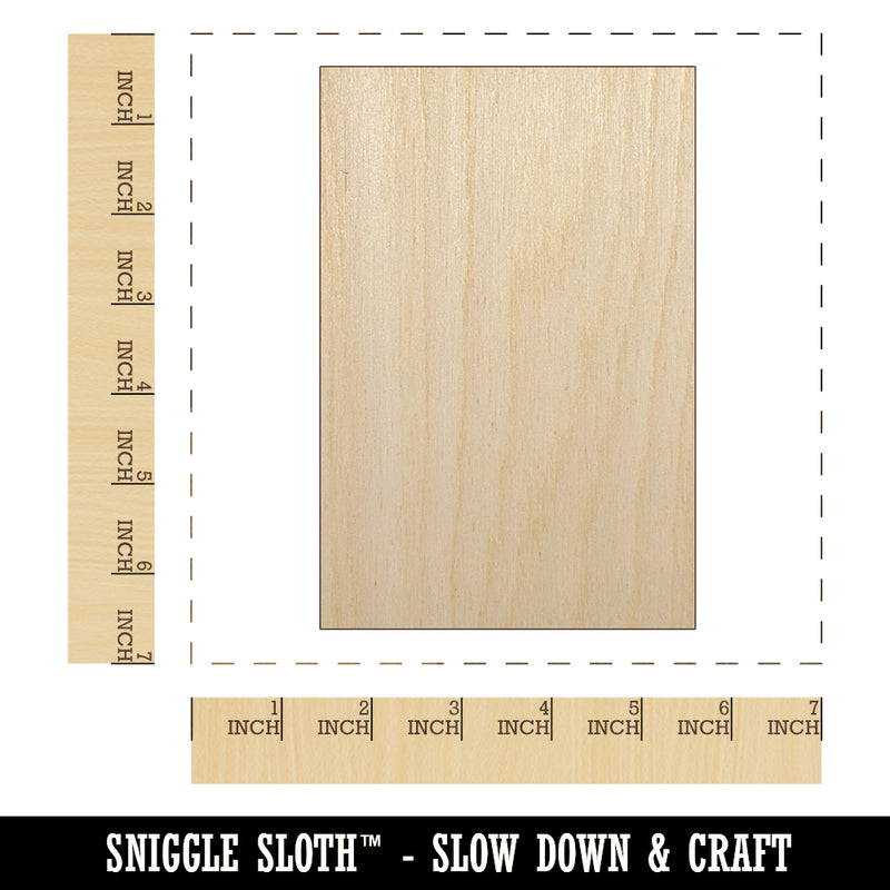 Rectangle Solid Unfinished Wood Shape Piece Cutout for DIY Craft Projects