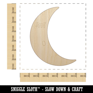 Sleeping Moon Unfinished Wood Shape Piece Cutout for DIY Craft Projects