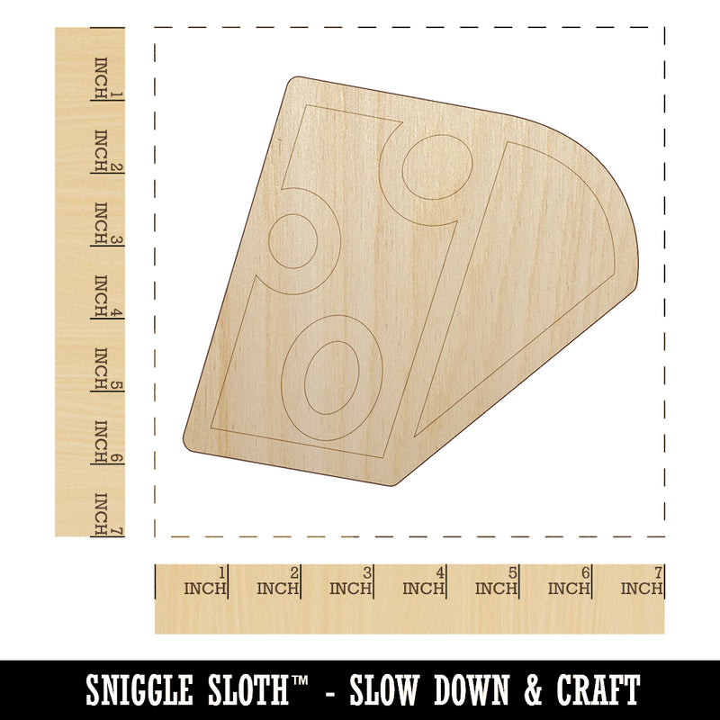 Wedge of Cheese Unfinished Wood Shape Piece Cutout for DIY Craft Projects