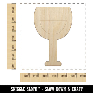 Wine Glass Half Full Unfinished Wood Shape Piece Cutout for DIY Craft Projects