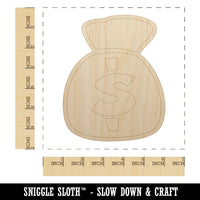 Bag of Money Unfinished Wood Shape Piece Cutout for DIY Craft Projects