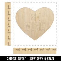 Be Mine in Heart Love Valentine's Day Unfinished Wood Shape Piece Cutout for DIY Craft Projects