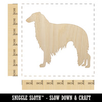Borzoi Russian Wolfhound Dog Solid Unfinished Wood Shape Piece Cutout for DIY Craft Projects