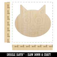 Charming Cat Face Unfinished Wood Shape Piece Cutout for DIY Craft Projects