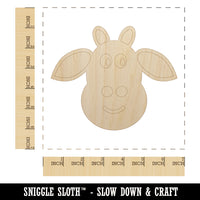 Cheerful Cow Face Doodle Unfinished Wood Shape Piece Cutout for DIY Craft Projects