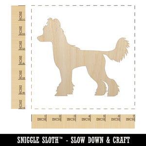 Chinese Crested Dog Solid Unfinished Wood Shape Piece Cutout for DIY Craft Projects