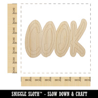 Cook Fun Text Unfinished Wood Shape Piece Cutout for DIY Craft Projects