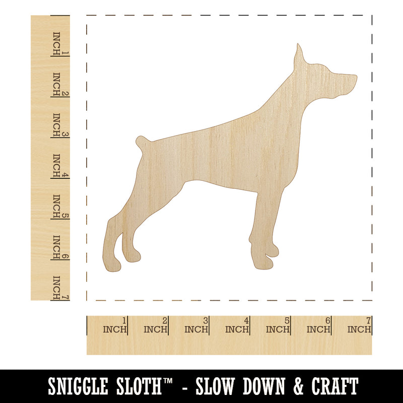 Dobermann Pinscher Dog Solid Unfinished Wood Shape Piece Cutout for DIY Craft Projects