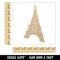 Eiffel Tower Paris France Doodle Unfinished Wood Shape Piece Cutout for DIY Craft Projects