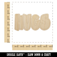 Hugs Fun Text Love Unfinished Wood Shape Piece Cutout for DIY Craft Projects