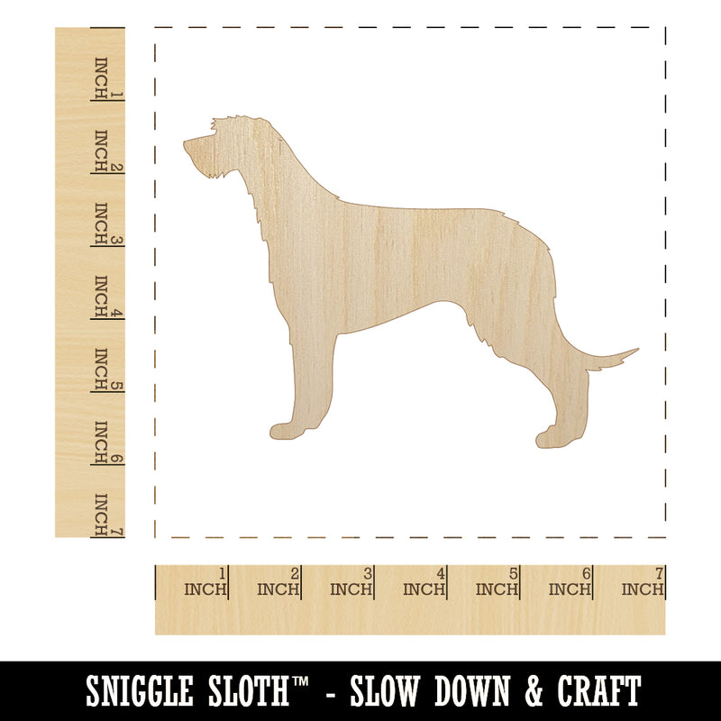 Irish Wolfhound Dog Solid Unfinished Wood Shape Piece Cutout for DIY Craft Projects